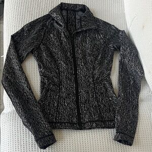 Lululemon Athletica Black and Gray Textured Define zip up